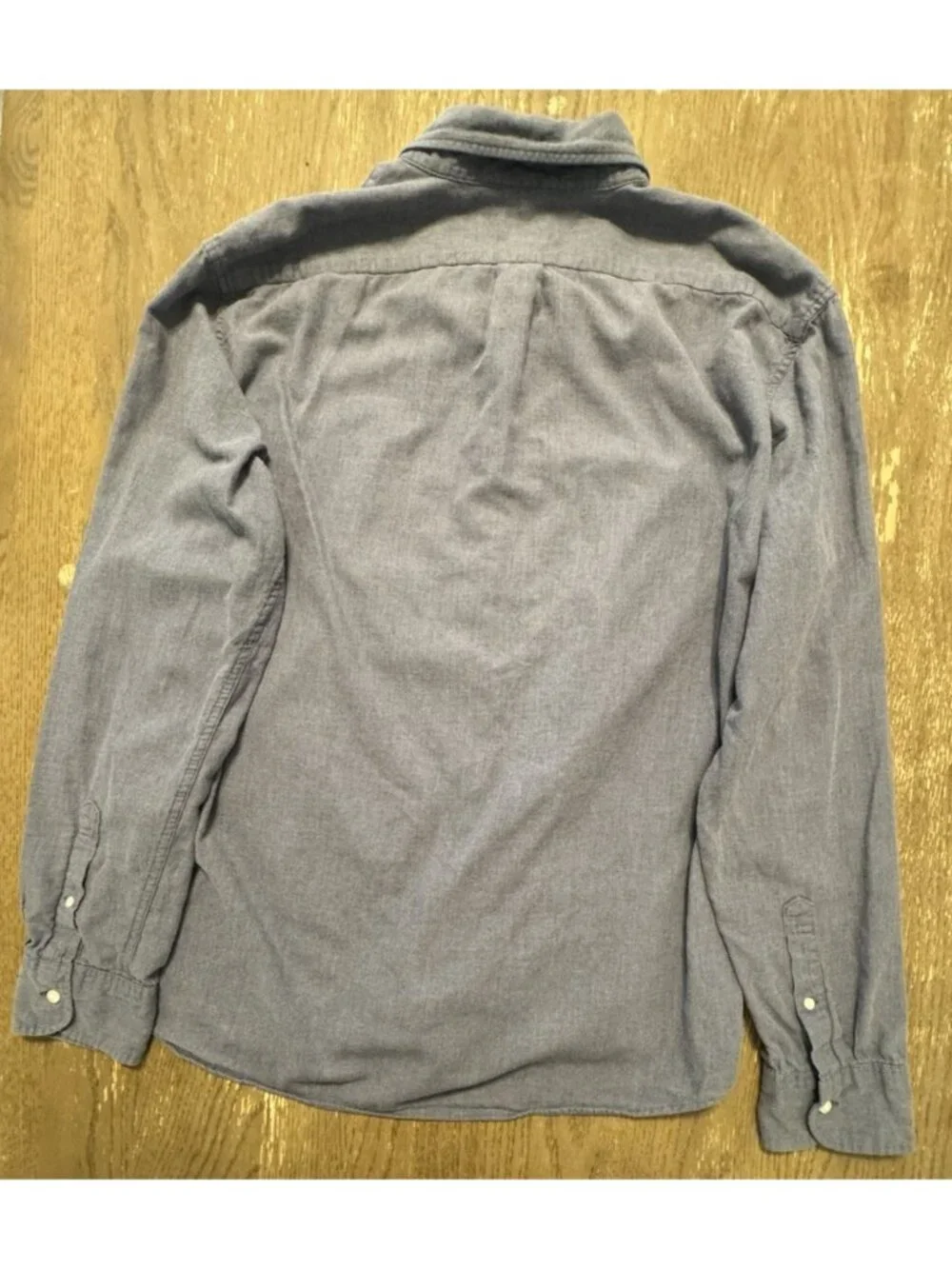 J.Crew Shirt Mens XL Blue Linen Cotton Twill Slim Fit Button Down Long Sleeve